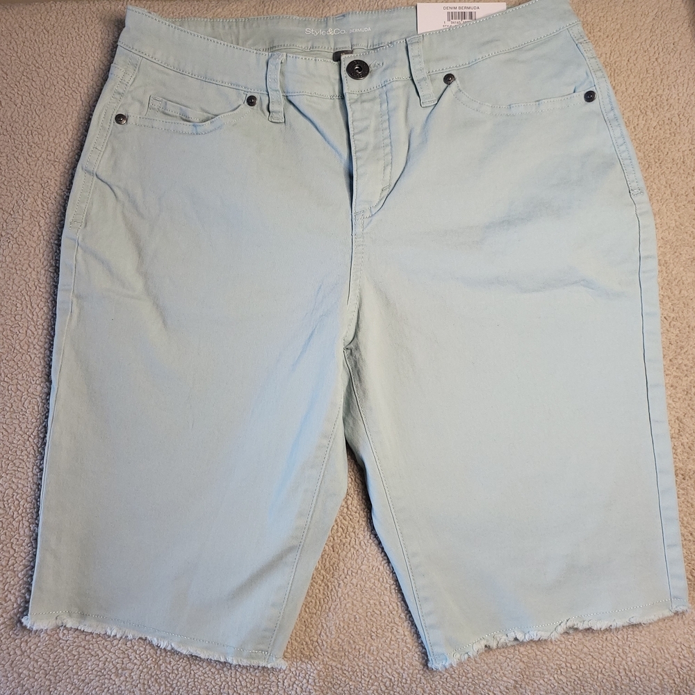 Style & Co. Women's Light Blue Bermudas